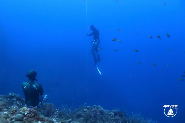 freediver in the sea